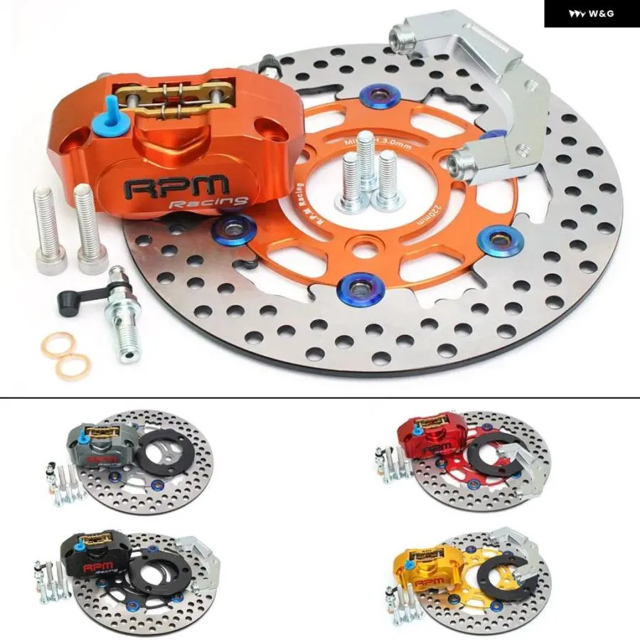 並行輸入品 RPM 220MM ブレーキ キャリパー ディスク 3穴ローターディスクセット 84MM ラジアル マウント 4ピストン ピット バイ