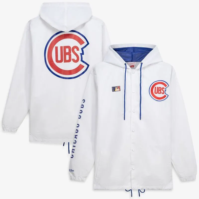 ミッチェル\u0026ネス レディース アウター ジャケット・ブルゾン フーデッドジャケットール Men Mitchell \u0026 Ness White Chicago Cubs Big \u0026 Tall Full-Snap Hooded Jacket Cub White ホワイト