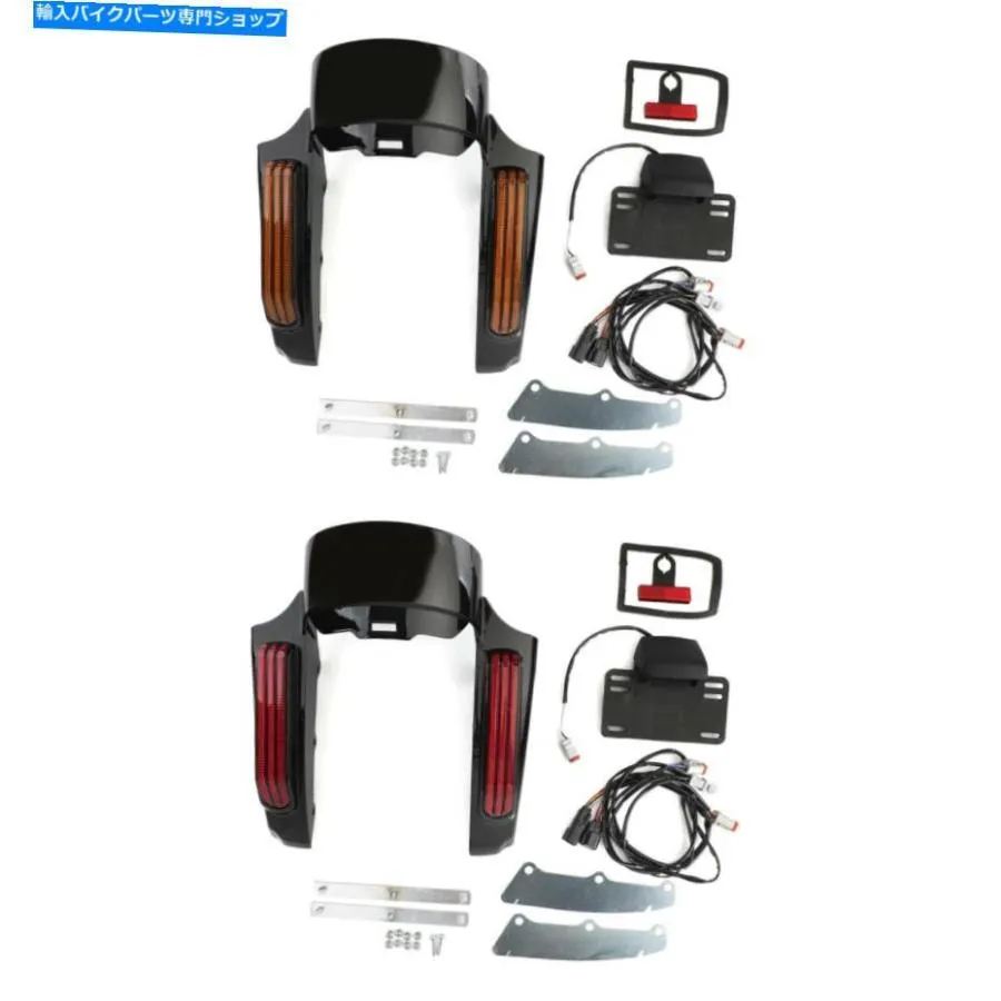 Rear Fender トゥーリングロードキングフリルストリートグライドflhxのためのリアフェンダーLEDライトフィット Rear Fender LED Light fit for Tourin