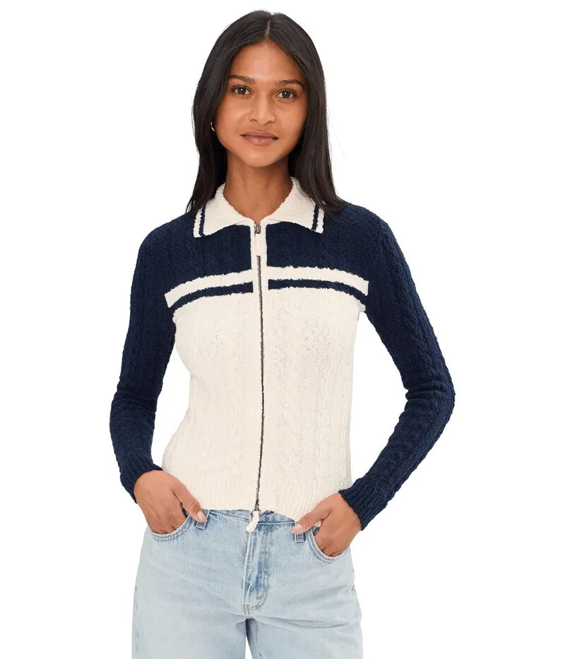 メイドウェル レディース アウター ニット・セーター コットン カラーブロック カーディガン Madewell Colorblockerry Zip Cotton Boucle Cardiganavy And Ivory アイボリー