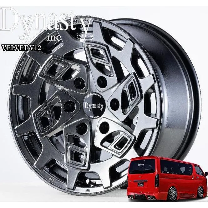 ダイナスティ(Dynasty)ヴェルヴェットV12 20インチ【225/35R20ホイールタイヤセット】200系ハイエース・キャラバンに最適〈タイヤメーカー選べます！〉