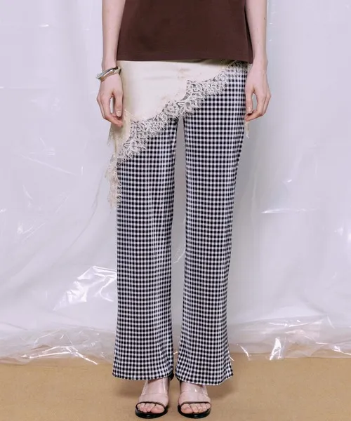 パンツ Gingham Check Pleated Pants/ギンガムチェックプリーツパンツ レディース