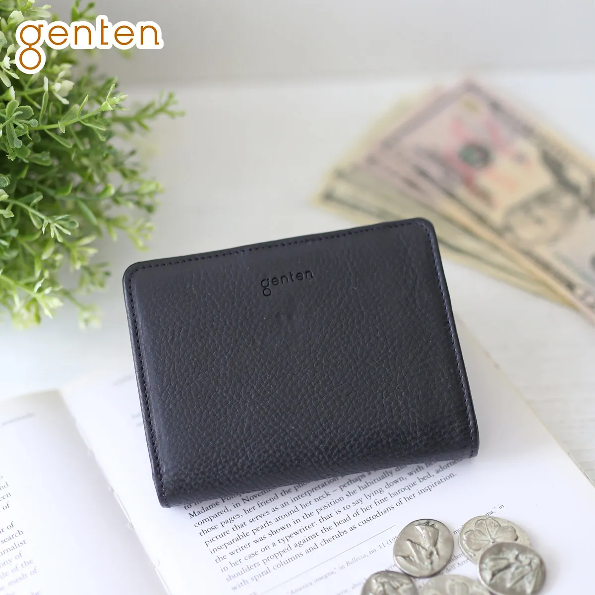 ゲンテン 3年保証付 genten ゲンテン TOSCA トスカ 小銭入れ付き二つ折り財布 44196（40557）