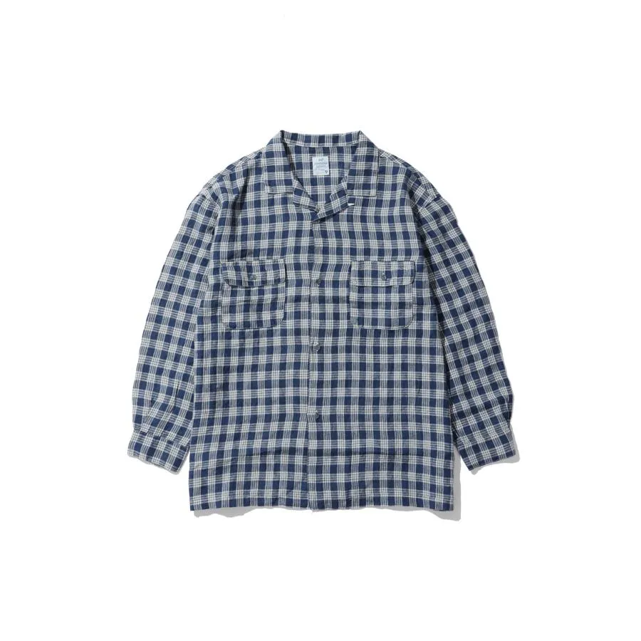 LINEN PALAKA KAIKIN LONG SHIRT / NAVY (PC-002-3861) Porter Classic(ポータークラシック)