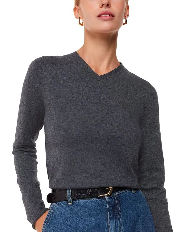 ホイッスルズ レディース アウター ニット・セーター Vネック Whistles Mila V Neck Sweater Dark Grey グレー