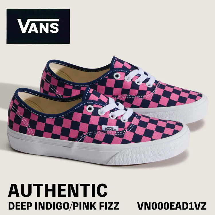 バンズ スニーカー VANS スニーカー メンズ レディース AUTHENTIC CHECKERBOARD Deep Indigo/Pink Fizz VN000EAD1VZ オーセンティック チェッカーボード ディープインディゴ ピンクフィズ シューズ