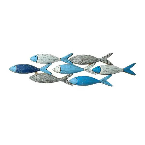魚の壁飾り 装飾木製壁飾り 寝室 家庭 リビングルーム用 62cmx16cm