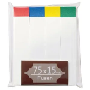 （まとめ） TANOSEE ふせん 75×15mm ホワイト（4色帯入） 1パック（4冊） 〔×20セット〕【代引不可】【北海道・沖縄・離島配送不可】