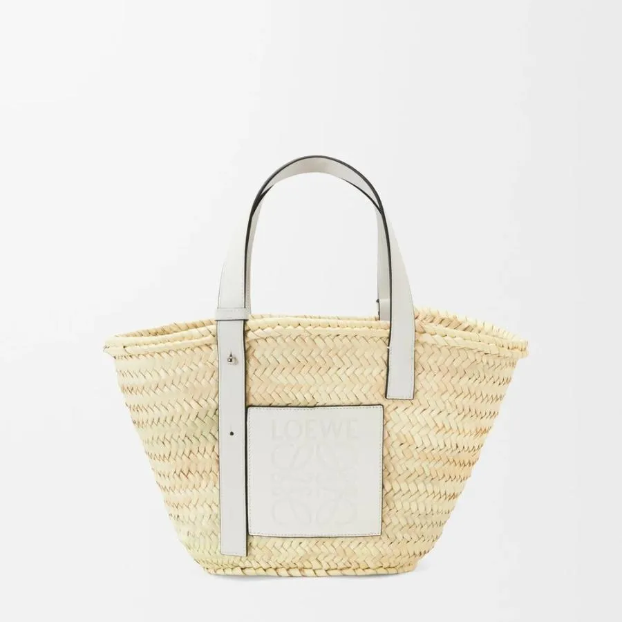 ロエベ LOEWE 2026春夏レディース バスケットバッグ（ヤシの葉&カーフ）【ナチュラル/ホワイト 】【送料無料】【正規品】