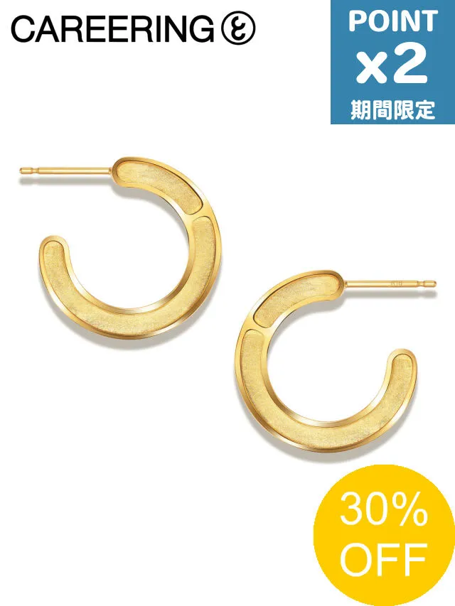 【SALE】期間限定P2倍【CAREERING / キャリアリング】 【両耳用】 FRAME  701 YELLOW -  フープピアス イエローゴールド