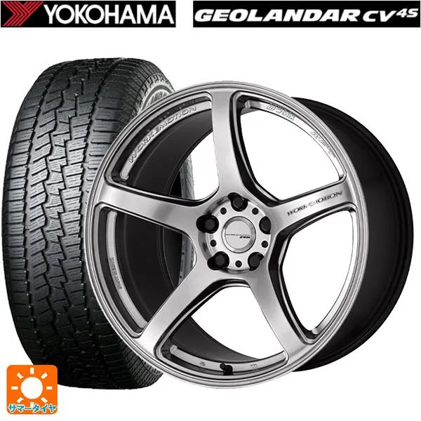 送料無料 サマータイヤホイール 4本セット 235/55R18 100V ヨコハマ ジオランダー CV G058 正規品 ワーク エモーション T5R