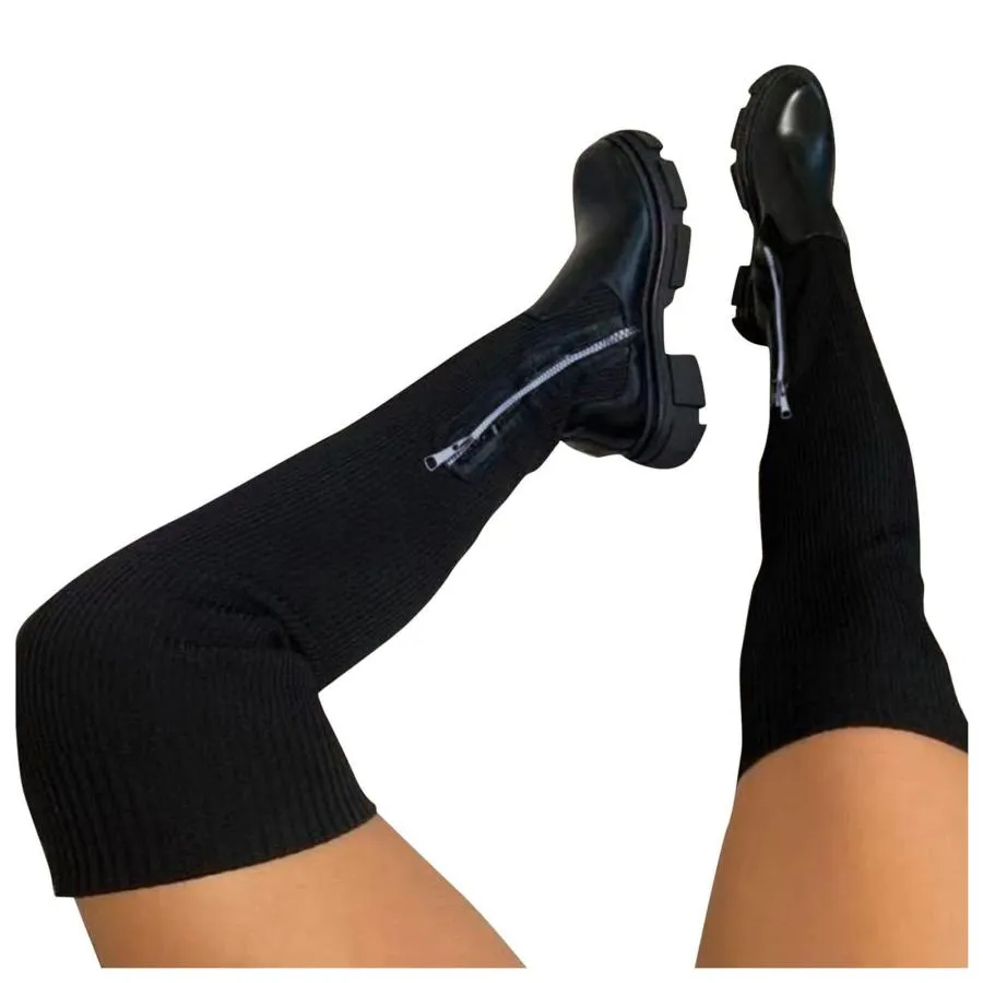 【並行輸入品】2023 Women's Platform Thigh High Boots,Winter Over The Knee Stre