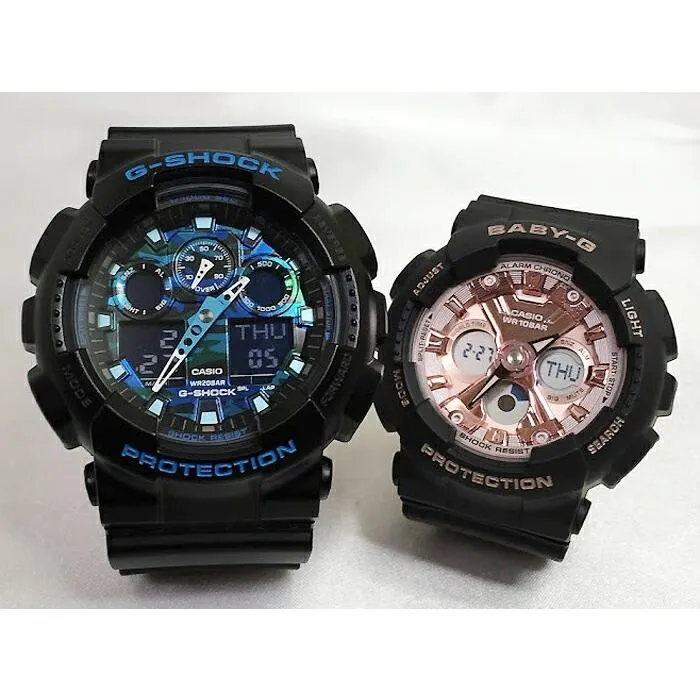 恋人達のGショック ペアウオッチ カシオ G-SHOCK BABY-G GA-100CB-1AJF BA-130-1A4JF 黒 ブラック 送料無料