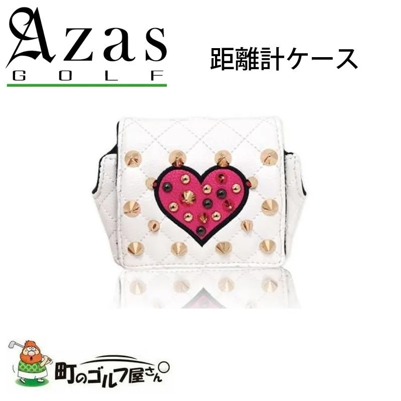 アザスゴルフ RFB-Co01W セルモ 距離計ケース ゴールド×白 ピンク スタッズ ハート Azas Golf Selmo Rangefinder case Corazon gold white pink