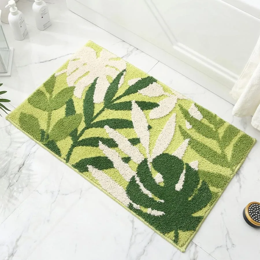 【並行輸入品】Loismood Plants Bath Rug Non Slip Bathroom Mat Super Absorbent E