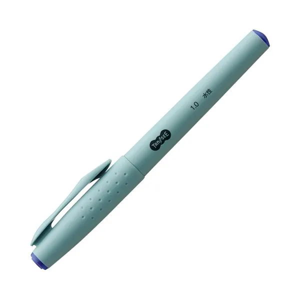 (まとめ) TANOSEE 水性サインペン 1.0 青 1本  【×100セット】[21]