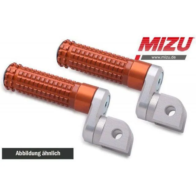 ミズ アジャスタブル レーシング フットペグ ABE認可品 シルバー/オレンジ ｜ 409TO2210001 MIZU