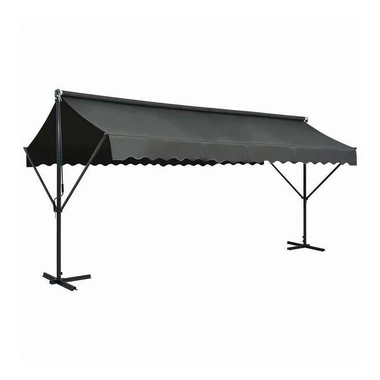 vidaXL 自立型オーニング 500×300cm アントラシート ホーム ガーデン 芝 ガーデン アウトドアリビング 屋外用傘・サンシェード 代引不可