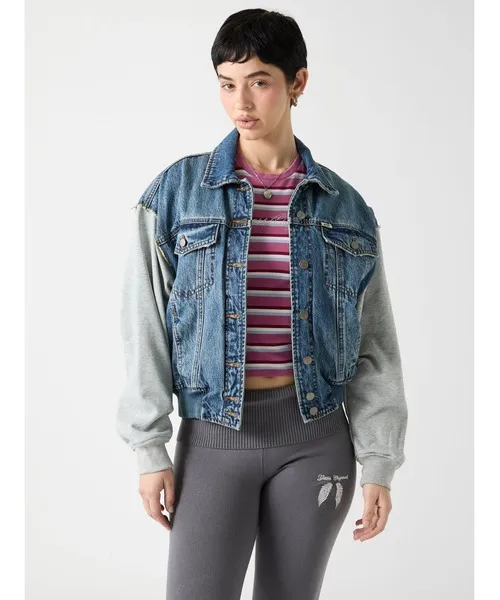 デニムジャケット gジャン GUESS Originals Oversized Bomber Jersey Sleeves デニムジャケット