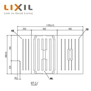 LIXIL TB-120SKL(R) ふろふた[組みふた][3枚組][690mm×460mm][660mm×250mm][アイボリー]