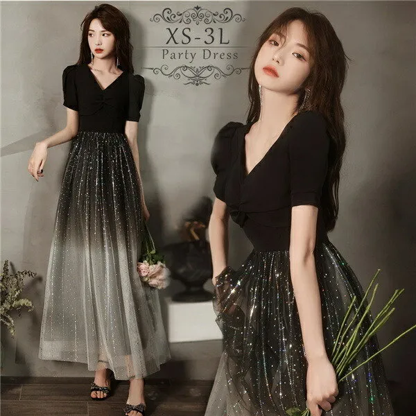 ファスナータイプ！刺繍 ワンピース 結婚式 ワンピース お呼ばれ パーティードレス longdress ロングドレス ウェディングドレス ドレス 二次会 花嫁 ブライズメイド お呼ばれ 結婚式 入学式 演奏会用 黒 大きいサイズ 20代 30代 40代