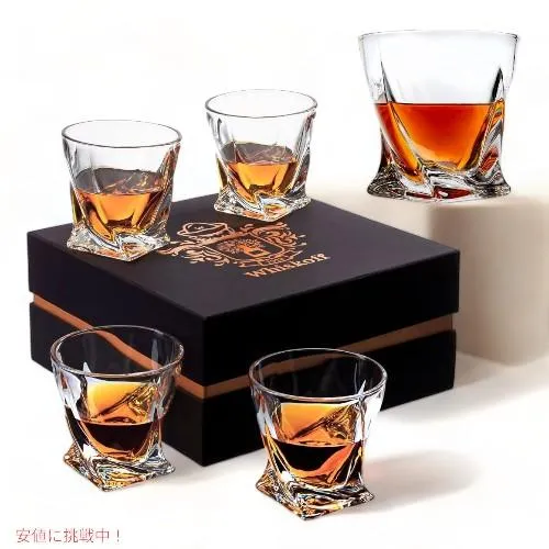 【並行輸入品】クリスタル ウイスキー グラス ロックグラス4個セット Crystal Whiskey Glasses Set of 4 Rocks Glasses