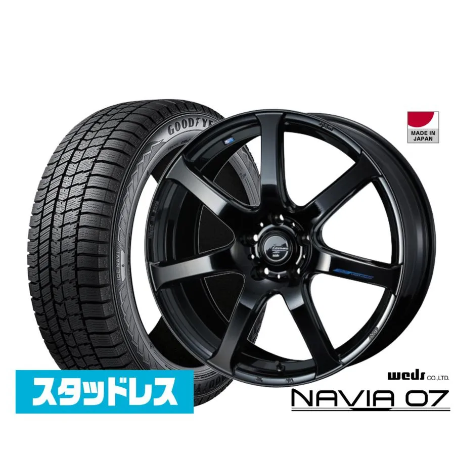 【2025年製】スタッドレスタイヤ ホイール4本セット ウェッズ レオニス ナヴィア07 グッドイヤー ICE NAVI アイスナビ 8 日本製  245/45R18