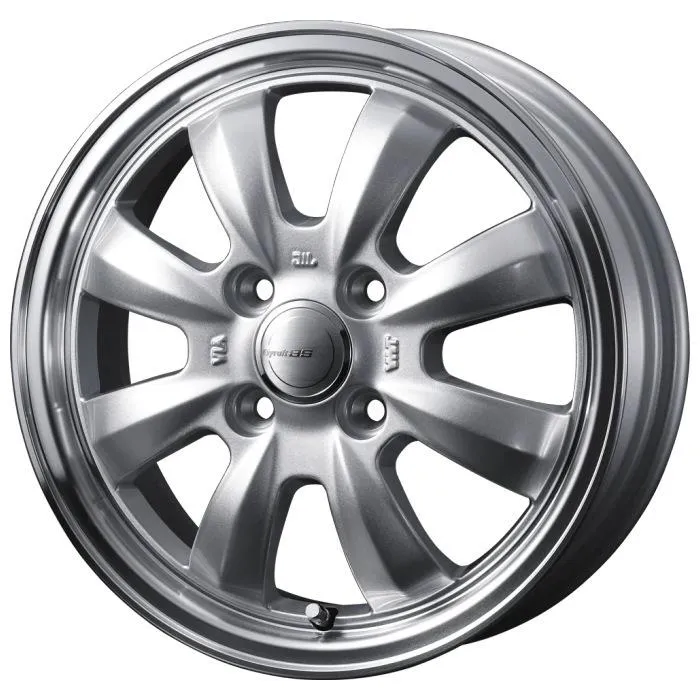 DUNLOP ENASAVE EC204 165/60R14 75H GYRAFT 8S  SILVER/RIMPOLISH 14インチ 4.5J+45 4H-100 サマー 4本セット