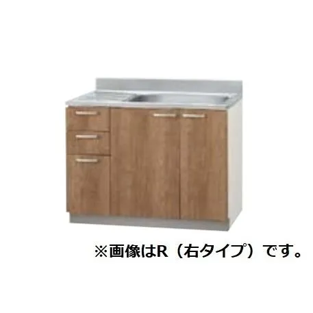 LAT-105M ホワイトクリナップ すみれ 流し台 W1050サイズ 3段引き出し