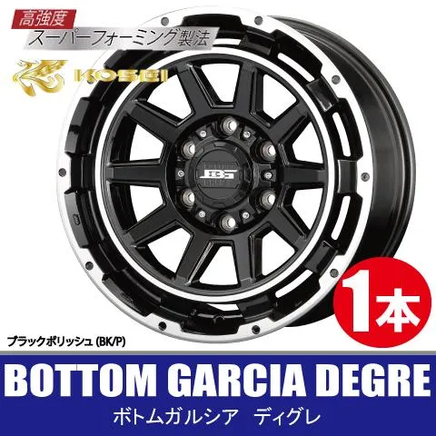 4本で条件付送料無料 1本価格 KITジャパン ボトムガルシア ディグレ BK/P 17inch 5H114.3 7J+40 BOTTOM GARCIA DEGRE