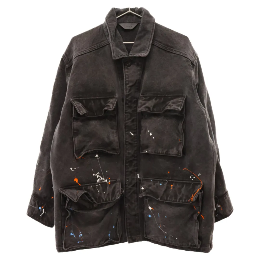 Jieda ジエダ 21AW DUCK M65 SHIRT ヴィンテージ加工ペイントデニムシャツ Jie-21W-SH02-A ブラック