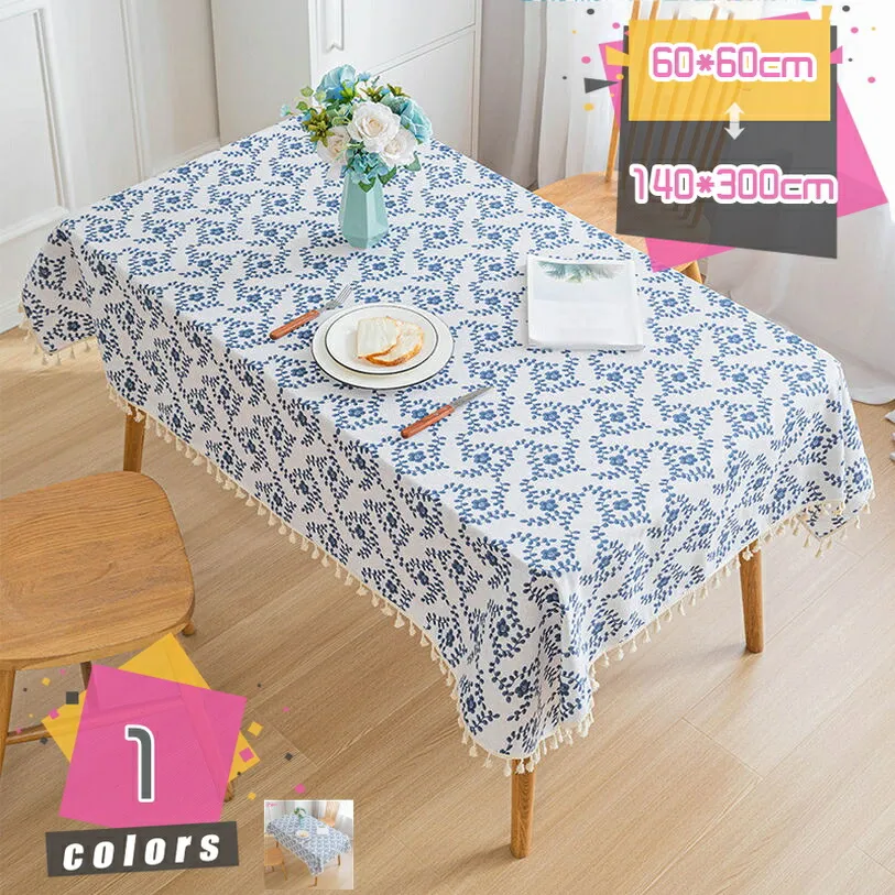 屋内外 こぼれ防止テーブルクロス 春/夏/パーティー/ピクニック用 ボタニカル エレガント 長方形 綿麻 お手入れ簡単 防油 テーブルカバー アウトドア 夏の集まり パーティー ピクニック 休日 特別な機会 日常使い mdnat