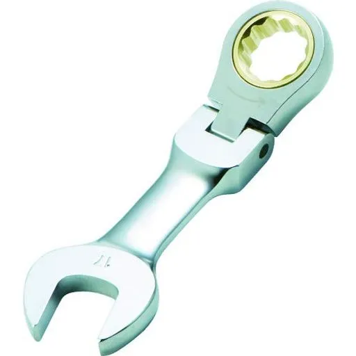 トラスコ中山(TRUSCO)首振ラチェットコンビネーションレンチ(ショートタイプ)呼び:17全長128mm10丁【ケース販売】TGRW-17FS