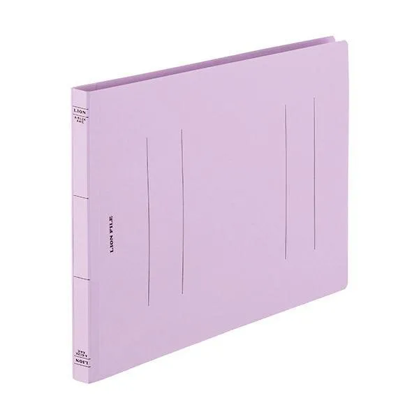 (まとめ) ライオン事務器 フラットファイル(環境)樹脂押え具 A4ヨコ 150枚収容 背幅18mm パープル A-512KA4E 1セット(10冊) 〔×30セット〕