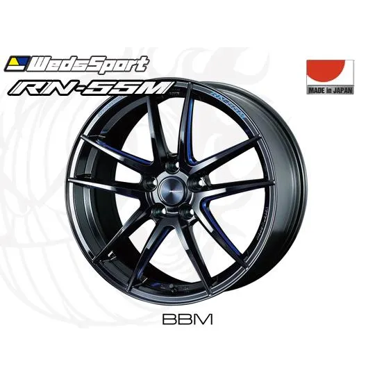 WedsSport RN-55M BBM RR 18インチ×10J +36 5H-112 φ66.5 ウェッズスポーツ ホイール 1本から送料無料 0073672 ブラックブルーマシニング 4940211050905