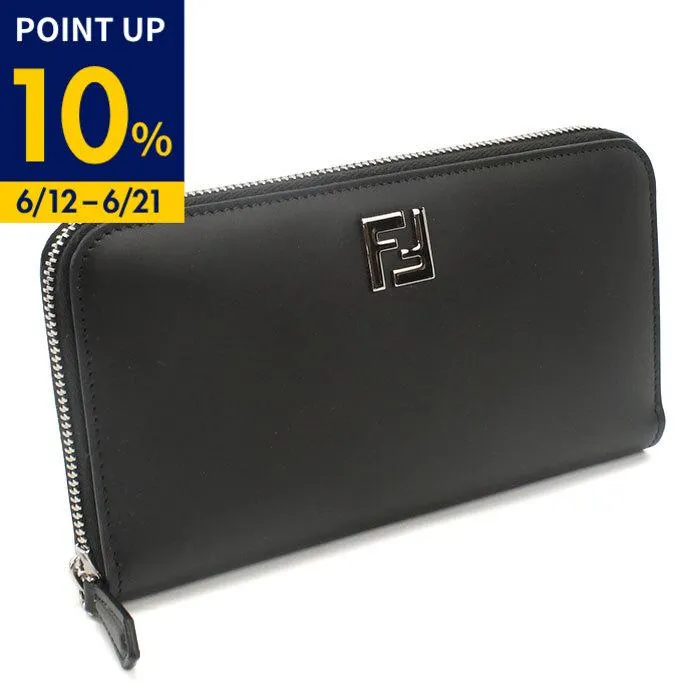 【父の日】FENDI フェンディ FFスクエア 長財布 ラウンドファスナー 7M0210 AFF2 F0GXN メンズ ブラック 爆買