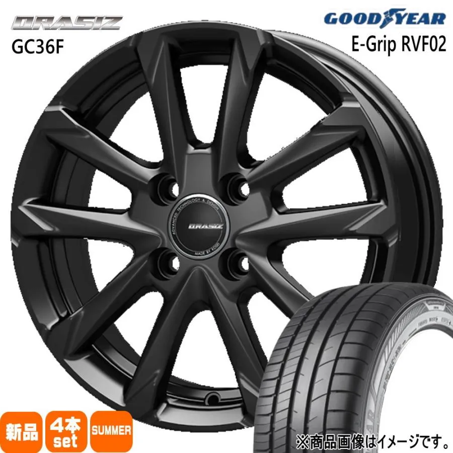 165/55R15 75V グッドイヤー EfficentGrip RVF02 夏用 サマータイヤ QRASIZ GC36F 軽自動車 引っ張りタイヤ  15インチ