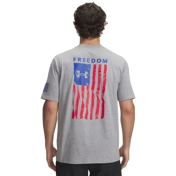 アンダーアーマー メンズ トップス Tシャツ グラフィック Under Armour Men Freedom Flagraphic T-Shirt Steelight Heather/Red ヘザー
