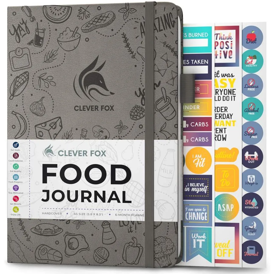 Clever Fox フードジャーナル - 毎日の食品日記 食事計画 カロリーと栄養素摂取量を追跡 健康的なダイエットに貼り付け 減量目標を達成 日付なし - いつでも始ま