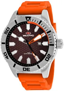 【送料無料】seapro mens brigade quartz 100m stainless steelorange silicone watch sp1315