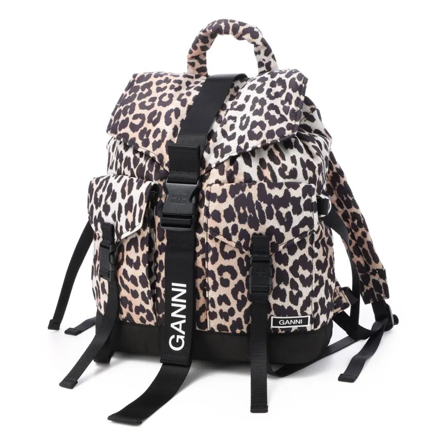ガニー GANNI バックパック RECYCLED TECH BACKPACK PRINT リュックサック マルチカラー レディース a4757-943-leopard