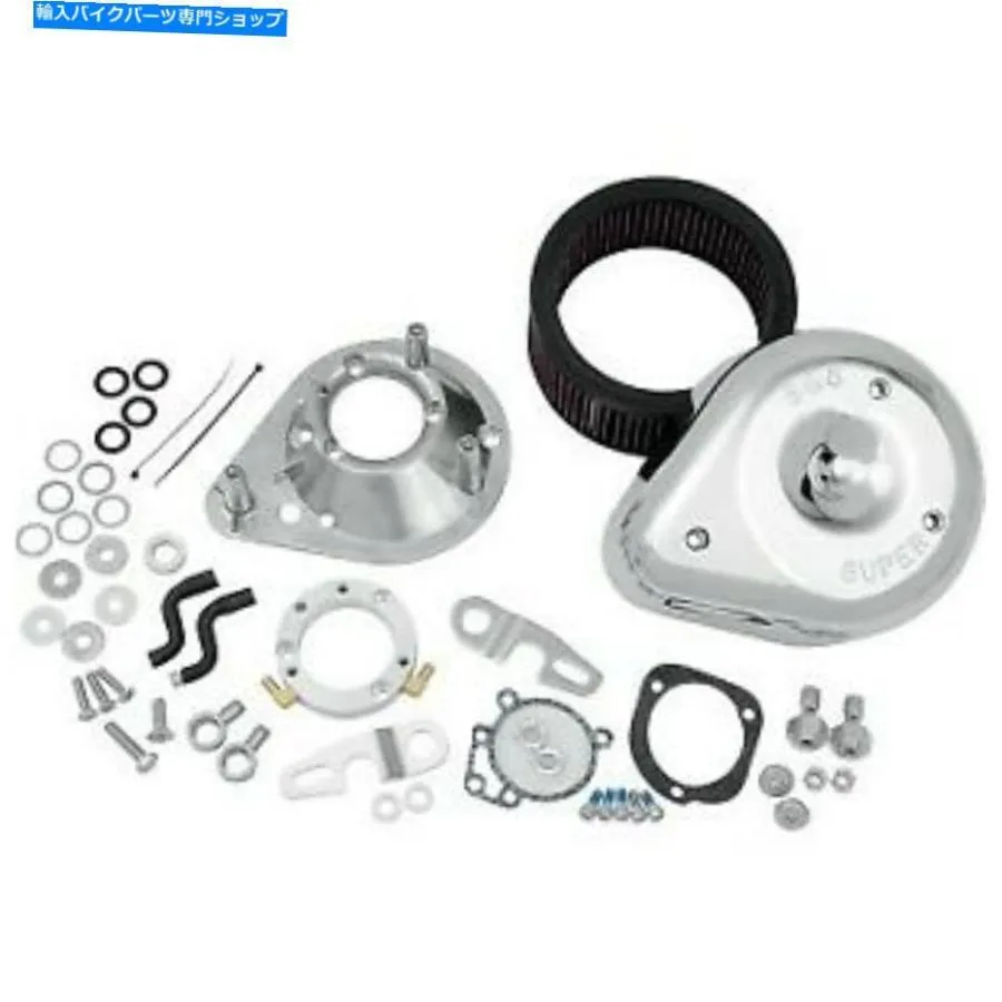 クロームパーツ S＆Sクロームの涙ドロップエアクリーナーキットHarley Sportster 91-06 W /株CV Carb S\u0026S Chrome Tear Drop Air Cleaner Kit for Harl