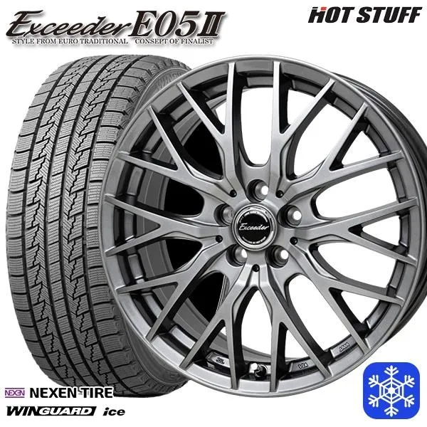 215/65R16インチ NEXEN ネクセン WINGUARD ice 5H100 スタッドレスタイヤホイール4本セット ホットスタッフ エクシーダー E05II