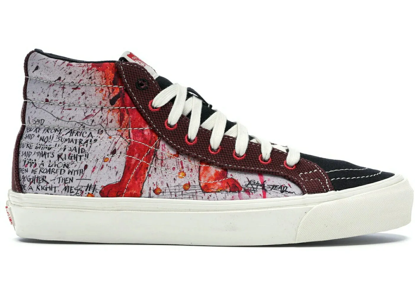 ヴァンズ バンズ スケートハイ 赤 レッド 黒色 ブラック スニーカー メンズ VANS SK8-HI RALPH STEADMAN LION / RED BLACK