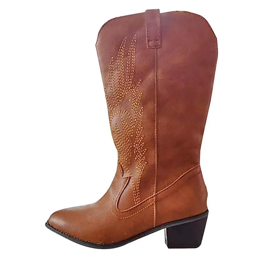 【並行輸入品】Cowgirl Boots Women Wide Calf Black Cowboy Boots for Women Cowgi