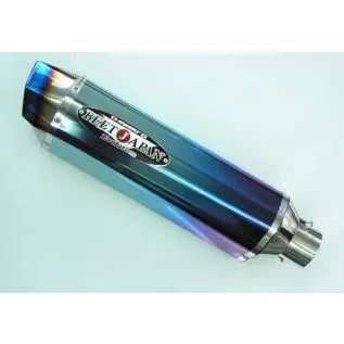 BEET 1004-350-B2 R-Evo T2汎用BLサイレンサー 350R ブルーチタン 350mm ビート ナサートエボリューション 汎用レーシング スリップオン マフラー 右
