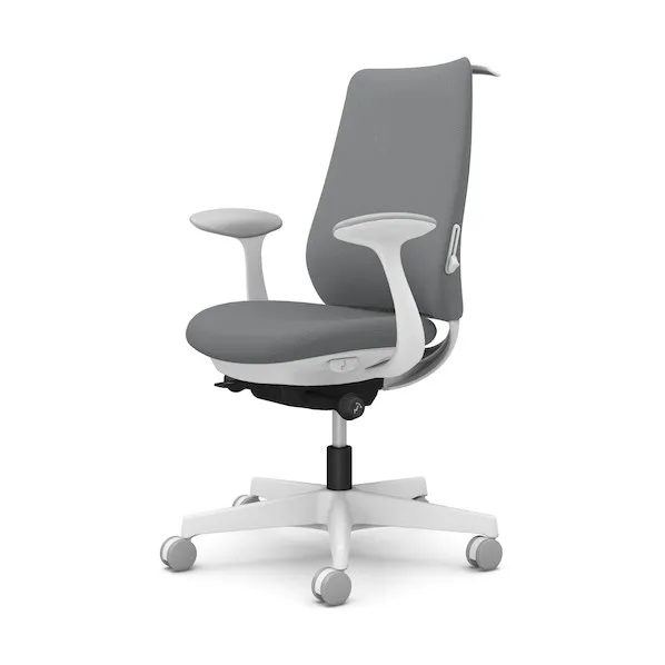 ※法人専用品※オカムラ ポータム,固定肘,背クッション,スタンダードタイプ,ホワイトボディ,ハンガー有,ランバー有,ナイロンキャスター CF24XZ FKY1 1点