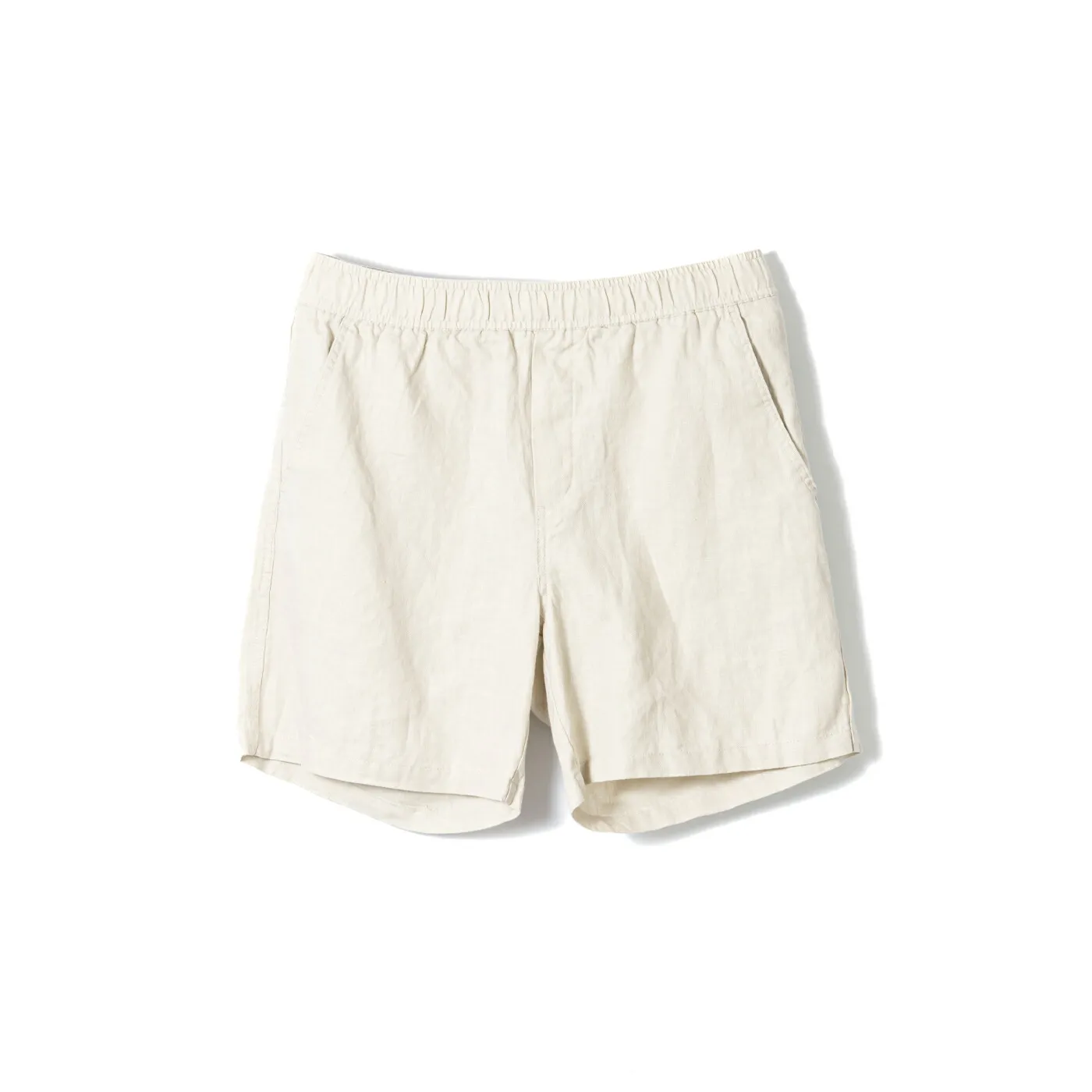 SAMSOE SAMSOE M24200085 ホワイト メンズ 半ズボン リネンショートパンツ ハーフパンツ レギュラーフィット ミッドウエスト コットン 春夏カジュアルコーデ 天然素材 リネン