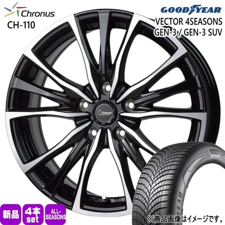 LEXUS GS マークX  グッドイヤー 235/45R18 98W XL VECTOR 4SEASONS GEN-3 夏冬兼用 オールシーズンタイヤ Chronus CH-110 18インチ