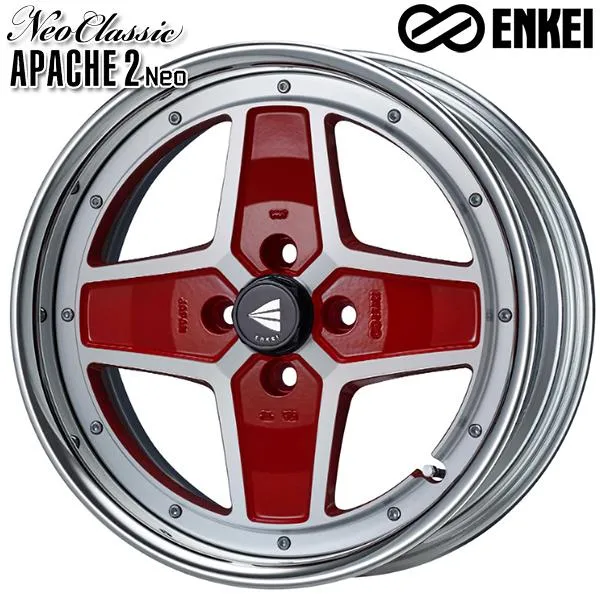 ENKEI エンケイ アパッチ2 ネオ APACHE2 Neo (Hi Disk) 17インチ 8.5J 4H100 -5-45 マシニングレッド アルミホイール単品 1本 4本以上送料無料